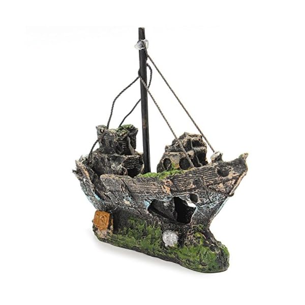ROSENICE Pirata nave barca a vela affondata Corsair nave naufragio per pesci d'acquario serbatoio Decoration ROSENICE ROSENICE Pirata nave barca a vela affondata Corsair nave naufragio per pesci d'acquario serbatoio Decoration