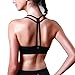 QUEENIEKE Women's Light Support Double-T Back Wirefree Pad Yoga Sports Bra Size M Color Black Pro