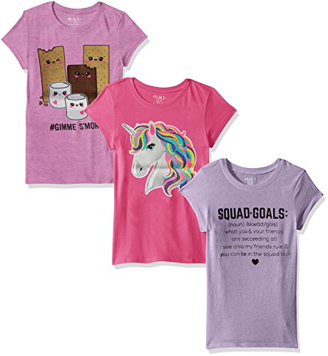 The Children's Place Little Girls' Short Sleeve T-Shirt, Multi 2, S (5/6)