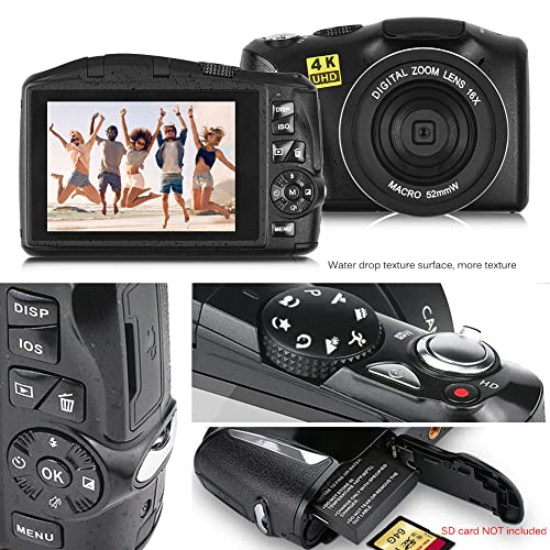 Digital Camera with Macro Wide Angle Lens 48MP 4K Full HD