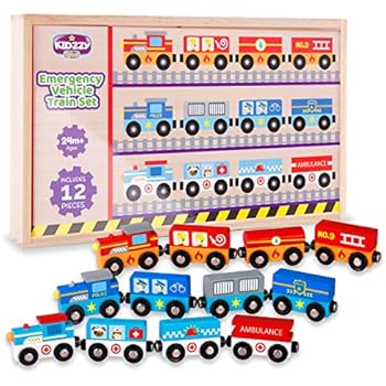 Wooden Train Set With Box And Cover 12 Set Toys For 3 Year Old Boys And Up Best Toy Gift For Kids Ages 3 5 #wooden #toy #train #sets #for #toddlers