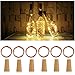AnSaw 20-LEDs 6 Pack Bottle Lights Pro Spark I Cork Shaped Battery Strip Light Décor Rope Lamp for Seasonal Decorative Christmas Holiday (Warm White)