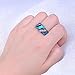 Junxin Top 10 KT Black Gold Plated Wave Ring,Women and Man Wedding Engagement Promise Rings,blue opal Cross rings to Show You Unlimited Beauty and Self confidence