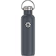 LIfeFactory Stainless Steel Vacuum-Insulated Sport Bottle, 24 Ounce, Carbon