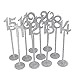 ROSENICE Wedding Table Numbers Holders Thicken Wood with Glitter, Silver