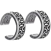 Celtic Knot Ear Cuff Earrings, Trinity Knot Clip on Earrings, Stainless Steel Witches Knot Non Piercing Earrings for Women Men