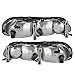 Brock Replacement Driver and Passenger Side Halogen Combination Headlight Assemblies Compatible with 1997-2003 Malibu
