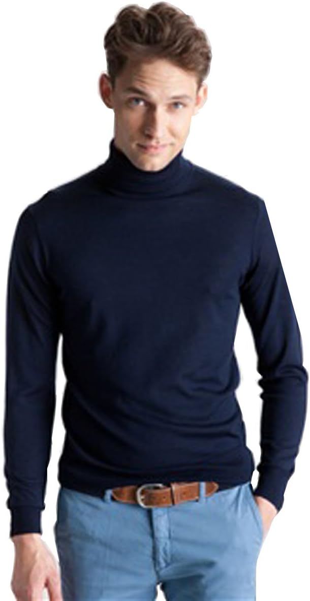 MEN'S ROLL NECK SOFT COTTON LONG-SLEEVE TOPS Colours(Ref:1251)