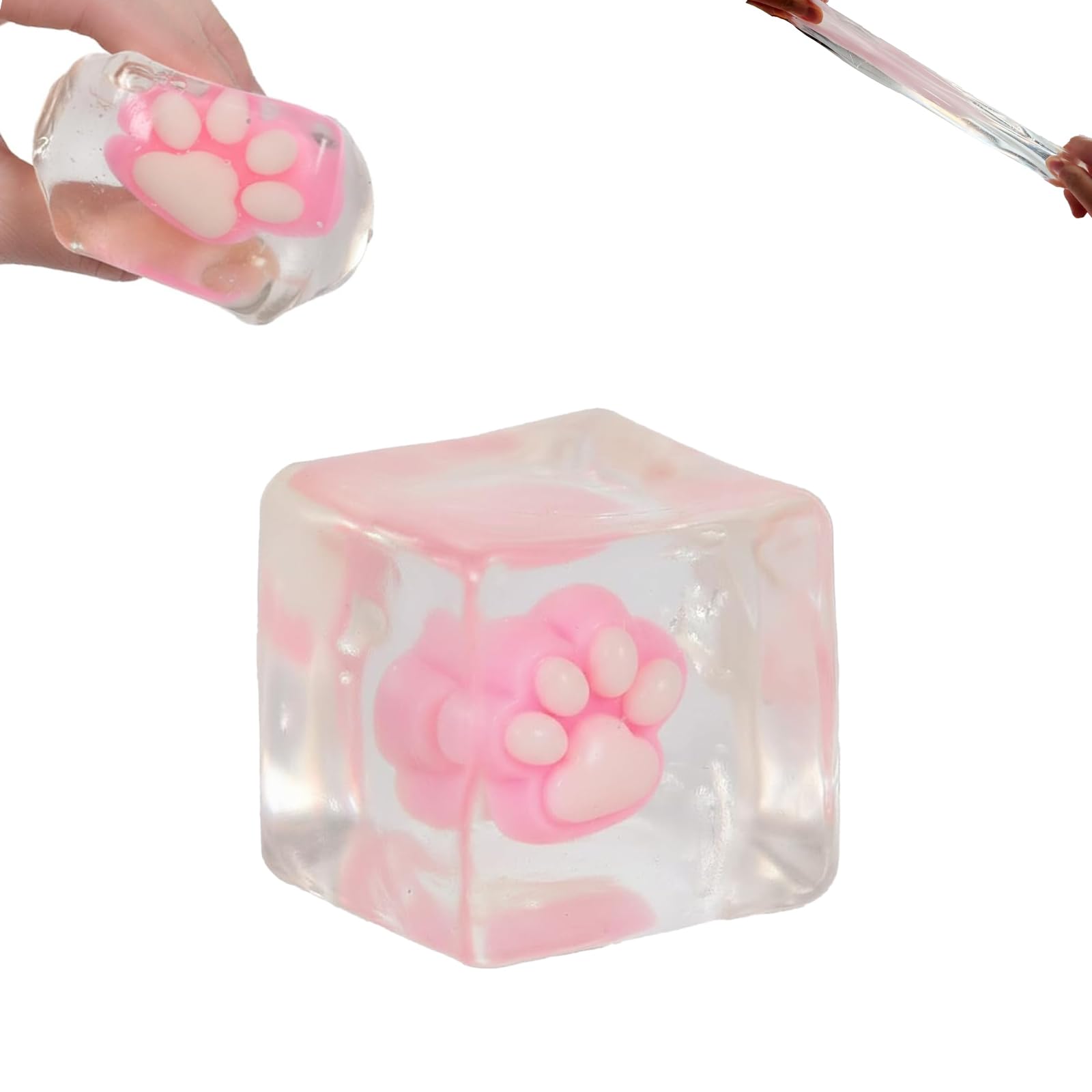 Stress Balls with cat paw 1.97",Funny Fidget Toys Novelty Things Suitable for Adults & Kids(Pink)