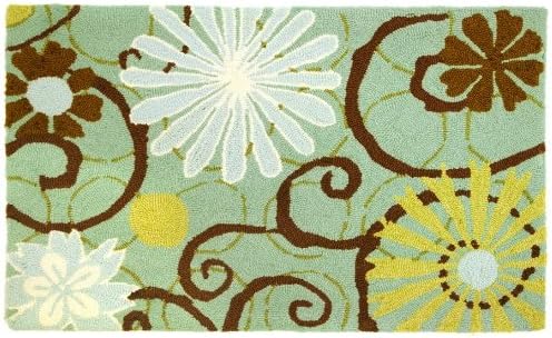Homefires Accents Daisies on Blue Indoor Rug, 22-Inch by 34-Inch