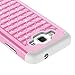 Galaxy Core Prime Case, ECStudded Rhinestone Crystal Bling Diamond Hybrid Defender Armor Case Cover for Samsung Galaxy Core Prime G360 (Pink+Grey)