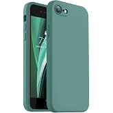 Vooii for iPhone SE Case 2022/3rd/2020,iPhone 8/7 Case, Upgraded Liquid Silicone with [Flat Edges] [Camera Protection] [Soft Anti-Scratch Microfiber Lining] Phone Case for iPhone SE - Pine Green