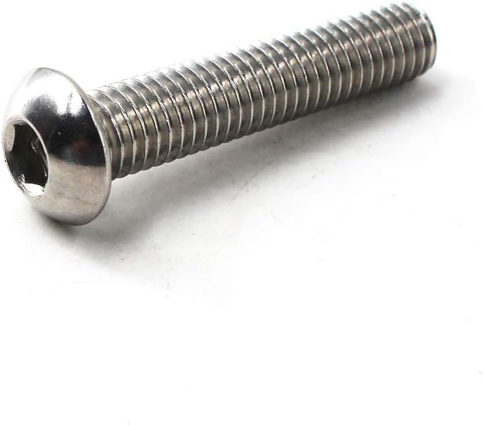 M2.5x16 Button Head Hex Socket Drive Screws 304 Stainless Steel Button Head Cap Screws (Pack of 100), Silver - Image 4