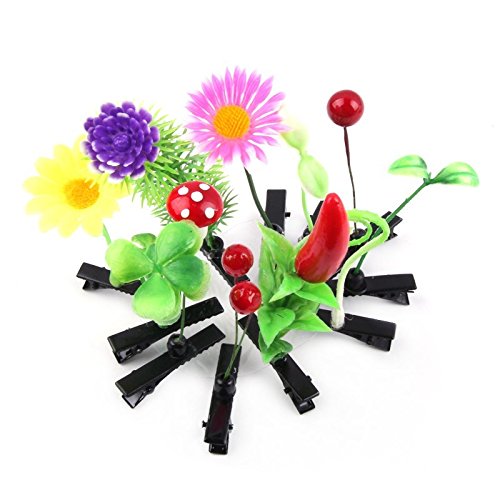 usongs Funny sell Meng artifact small bean sprouts flowers and artificial plants chuck rough hair accessories hairpin hairpin 12
