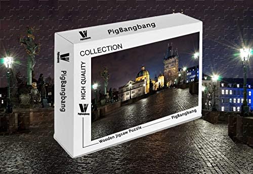 PigBangbang,Stained Art Kids Adult Basswood - Man Made Prague - 300 Piece Jigsaw Puzzle (20.6 X 15.1'')