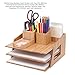 MobileVision Bamboo Pencil Holder with Tray for Storing and organizing Small Stationary Items Such as paperclips, Business Cards, and notepads