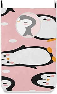 QIYI Bolsa de lavandería para cesto Pingüino de Dibujos Animados Happy