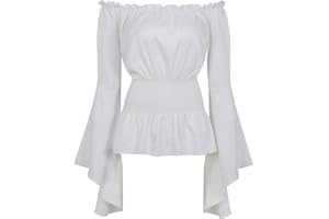 SYHTBYOH Womens Victorian Long Sleeve Boho Blouse Top Plus Size Renaissance Shirt Gothic Ruffle Pirate Skirt Cosplay Costumes