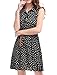 Allegra K Women's Valentine's Day Floral Printed Half Placket Knee Length Sleeveless Spring Belted Dress Medium Black-daisy