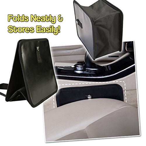 Zone Tech Portable Comfortable Fully Leak Proof Mini Vehicle Waste Bag - Classic Black Premium Quality Black Universal Traveling Portable Car Trash Can for Container Waste Storage and Rubbish - Thumbnail 2