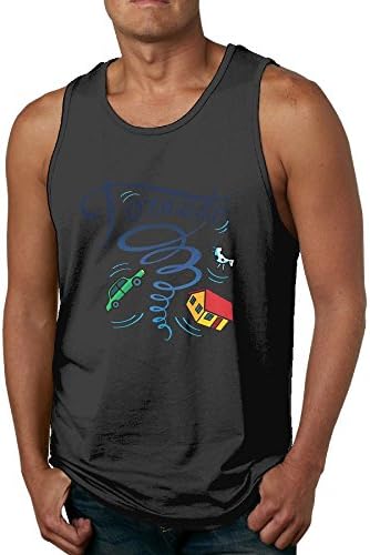 Nganche Typhoon Disaster Storm Men's Fashion Leisure Pure Color Movement Cotton Vest XXL Black