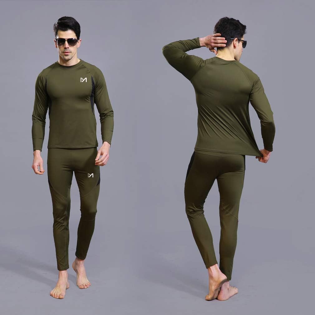 Men’s Thermal Underwear Set, Sport Long Johns Base Layer for Male, Winter Gear Compression Suits for Skiing Running at  Men’s Clothing store