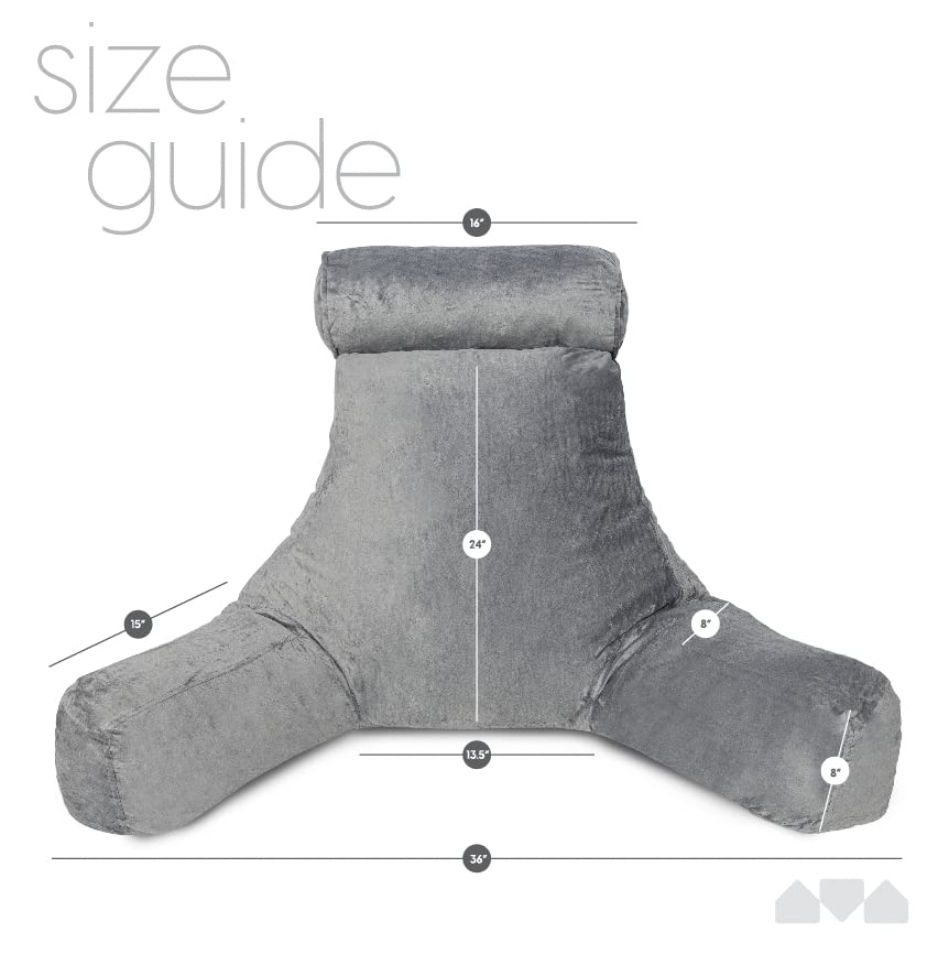 Milliard Extra Large Reading Pillow with Shredded Memory Foam, Wedge