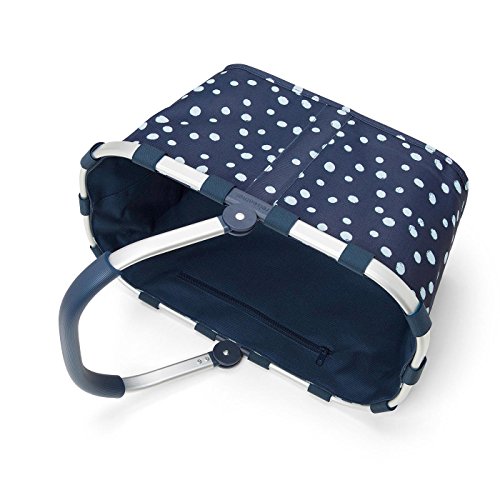 reisenthel Carrybag Fabric Picnic Tote, Sturdy Lightweight Basket for Shopping and Storage, Spots Navy - Thumbnail 3
