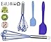E4U Heat Resistant Stainless Steel Non-Stick Silicone Whisks, Cyclone (Pack of 2)