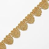 1 Inch Metallic Gold Lace Trim for Bridal, Costume or Jewelry, Crafts and Sewing by 1 Yard, LP-MX-673
