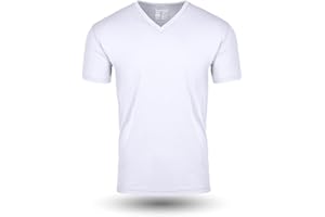 Fresh Clean Threads V Neck T Shirts for Men - Pre Shrunk Soft Fitted Premium Classic Tee - Men's T-Shirt Cotton Poly Blend