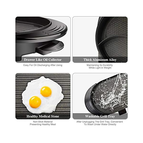 Hot Pot with Grill, 2 in 1 Multifunction Nonstick Hotpot Pot Electric