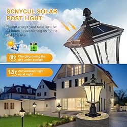 SCNYCUL Solar Post Lights Dusk to Dawn Outdoor