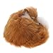 Dovewill Cute Realistic Sleeping Fox Stimulation Animal Interior Ornament Kids Children Home Decor Gift Yellow