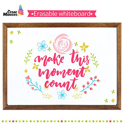 Cedar Markers 24"x18" Chalkboard with Wood Frame. 100% Non-Porous Erasable Blackboards and Whiteboard for Liquid Chalk Markers. Magnet Board Chalk Board (24x18)