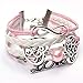 Susenstone®Fashion Pierced Heart Pearl Love Friendship Leather Charm Bracelet