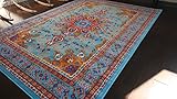 Generations pre8023LightBlue_2x4 Oriental Traditional Isfahan Persian Area Rug, 2' x 3', Light Blue/Navy/White/Orange/Yellow/Crimson Red