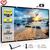 Ylife 84 Inch Projector Screen, 16:9 HD 4K No Crease Portable Video Movie Screen Grommets for Outdoor Indoor Home Theater