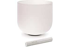 TOPFUND 8 inch A Note Quartz Crystal Singing Bowl Third Eye Chakra Meditation Sound Healing