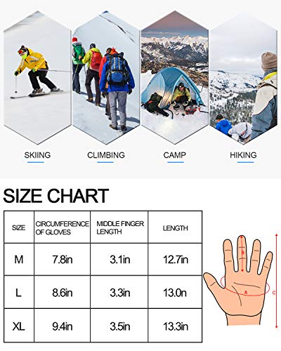 Cevapro -40℉ Waterproof Ski Gloves, Winter Gloves Men Women for Snowboarding - Thumbnail 6