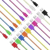 Micro USB Cable 6ft, Pofesun 10Pack 6FT Android Charger Cord Long Nylon Braided Sync and Fast Charging Cables Compatible Galaxy J8 J7/S7 S6 Edge/Note5, Sony, Motorola, HTC, LG Android Tablets and More