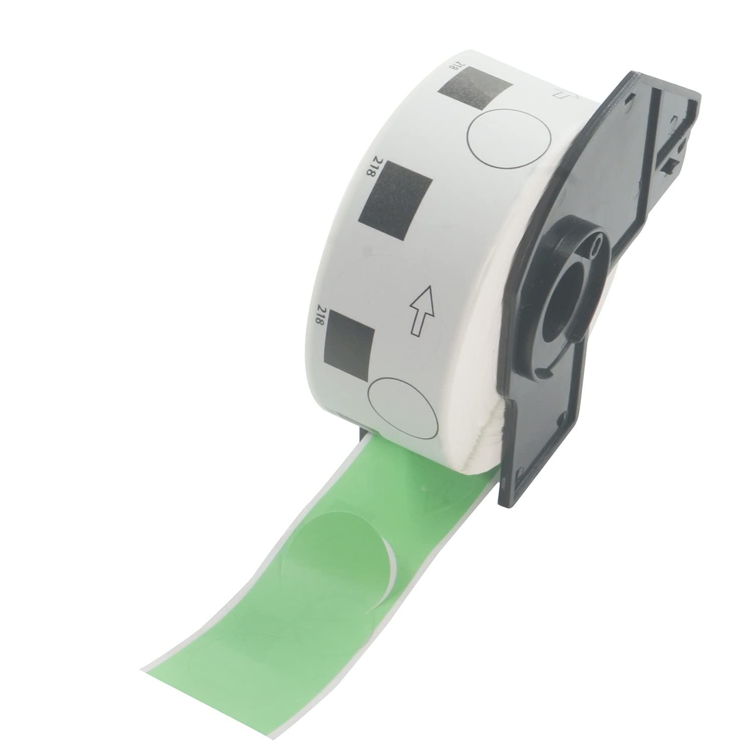 BETCKEY - 1000 Green Labels Replacement for Brother DK-11218, Φ24mm Round 1 Inch Large Round Labels Compatible with Brother QL Label Printers