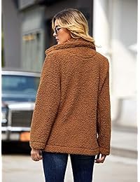 Ofenbuy Chaquetas de sherpa para mujer, forro polar, solapa frontal abierta, chaqueta de invierno con bolsillos