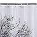 Waterproof Shower Curtain - Modern Black & White Tree Design - 70 inches x 70 inches (180 cm X 180 cm) - Includes curtain rings, By DOZENEGG