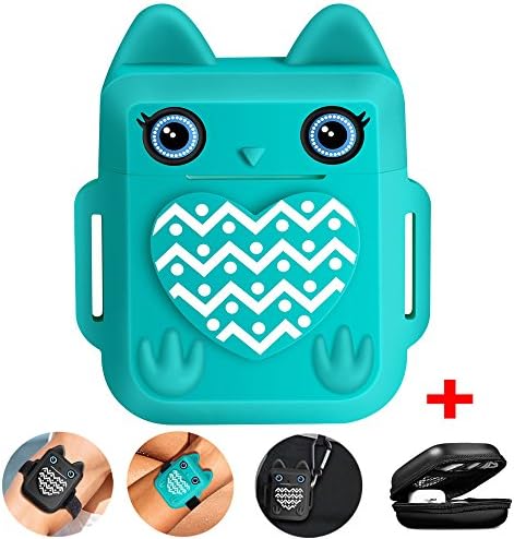 Nigaee Apple Airpods Accessories Apple AirPods Case Protective Silicone Cover Skin [Cute Owl Design][Shock Resistant,Carrying Bag HOOK&LOOP Airpods Straps]