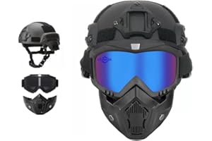 LEJUNJIE MICH Tactical Helmets with Detachable Face Mask Goggles for Airsoft, Paintball and Hunting - Perfect for Outdoor Activities