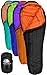 Hyke & Byke Eolus 15 F Hiking & Backpacking Sleeping Bag - 3 Season, 800FP Goose Down Sleeping Bag - Ultralight - Black/Clementine - 87in - Long