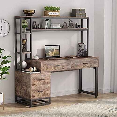 Tribesigns 55 Inch Computer Office Desk with 4 Drawers and Storage