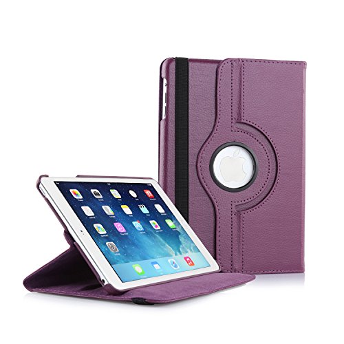 iPad mini Case - J&D iPad mini 3 / iPad mini 2 / iPad mini Case, [Rotation Style] 360 Degree Rotating Multi-Angle Stand Smart Cover with Auto Wake/Sleep Feature For Apple iPad Mini / Mini Retina/ Mini 3 (Purple, Rotary)
