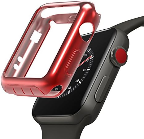Karei Bumpers for Apple Watch Case 38mm, iWatch Protective Cover TPU Shock Proof Shatter Resistant Protector for Series 3, Series 2, Sport Accessories Red